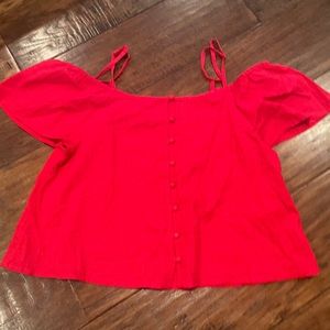 Red Off the Shoulder Too